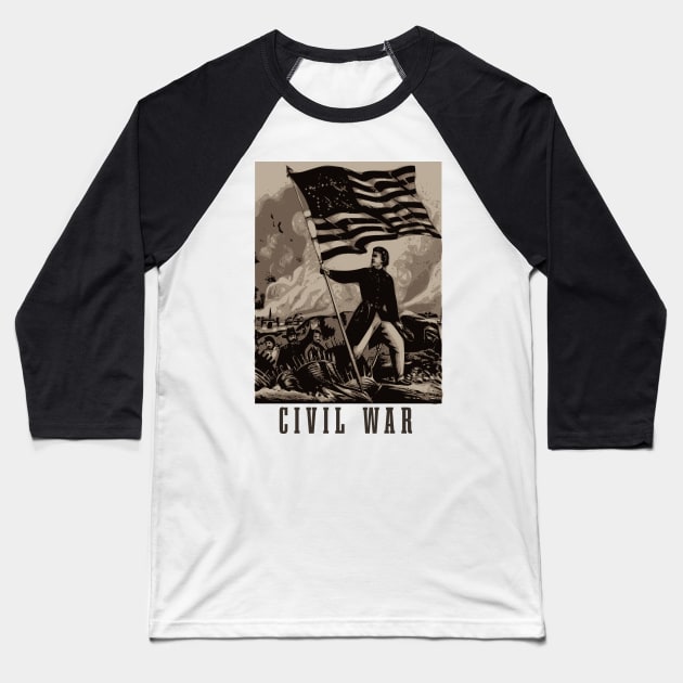 Civil war Baseball T-Shirt by Norzeatic